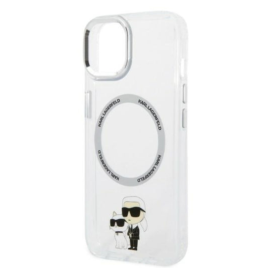Funda MagSafe para Apple iPhone 14 Plus, Karl Lagerfeld, Ikonik Karl & Choupette, Transparente