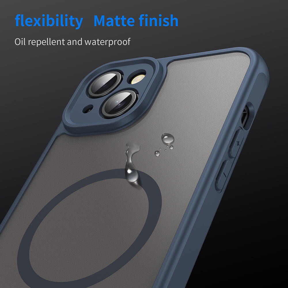 Funda MagSafe para Apple iPhone 14 Plus, Techsuit, HaloFrost II, Azul marino