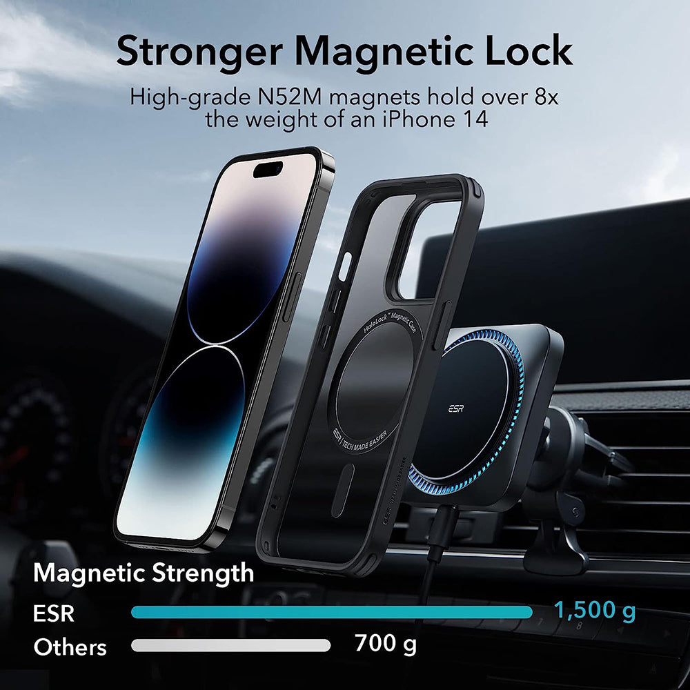 Funda MagSafe para Apple iPhone 14 Pro, ESR, Classic Hybrid, Negra Satinada