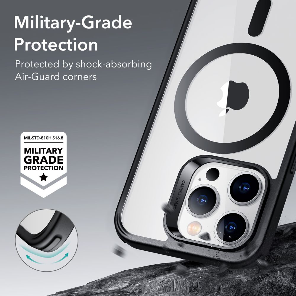 Funda MagSafe para Apple iPhone 14 Pro, ESR, Classic Hybrid, Negra Transparente
