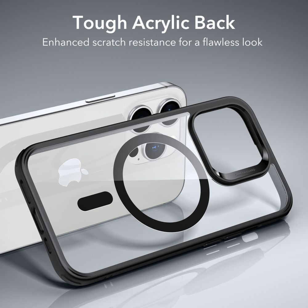 Funda MagSafe para Apple iPhone 14 Pro, ESR, Classic Hybrid, Negra Transparente