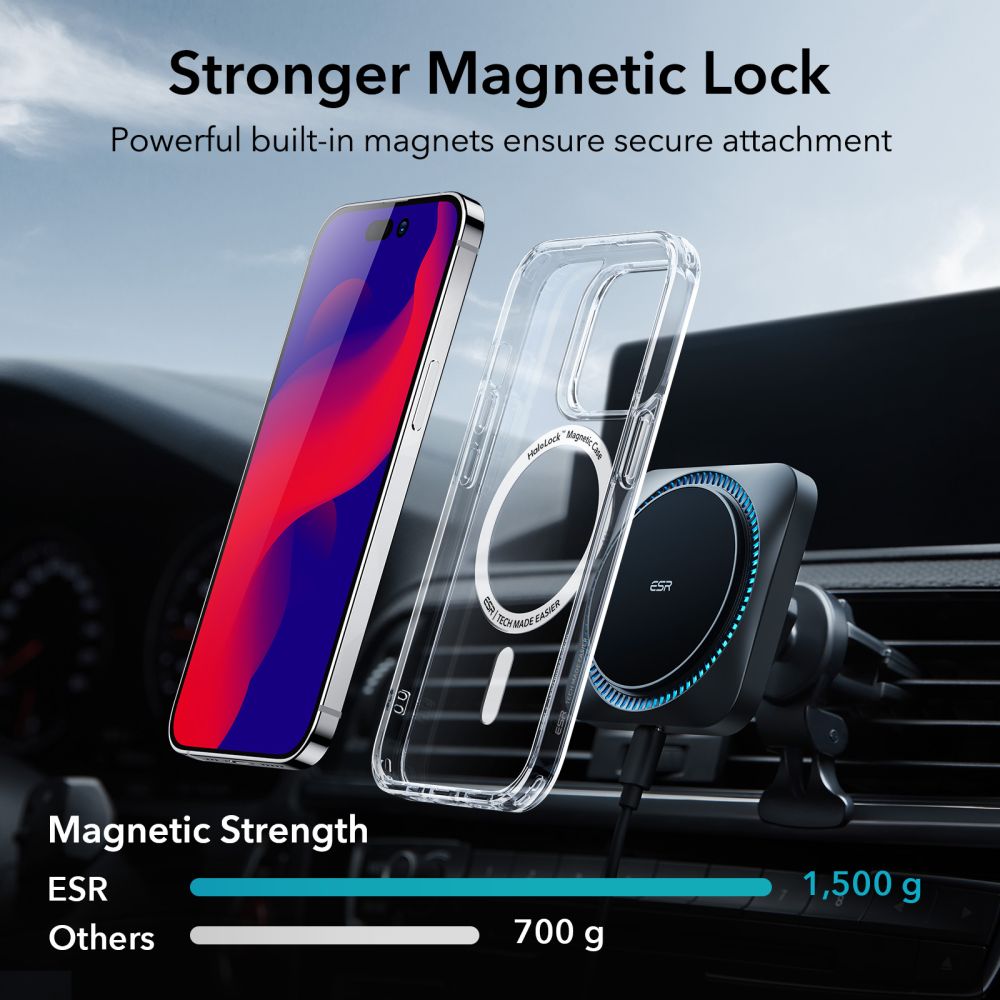 Funda MagSafe para Apple iPhone 14 Pro, ESR, Classic Hybrid, Transparente