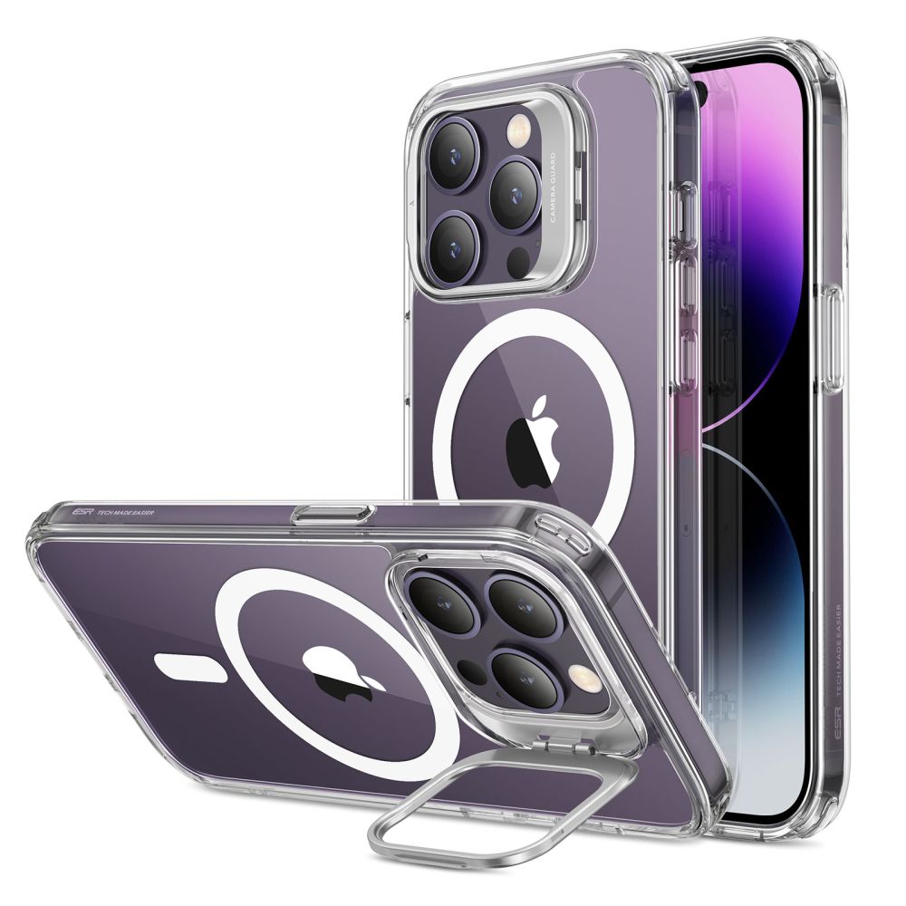 Funda MagSafe para Apple iPhone 14 Pro, ESR, Classic Kickstand, Transparente