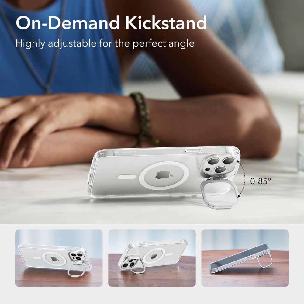 Funda MagSafe para Apple iPhone 14 Pro, ESR, Classic Kickstand, Transparente