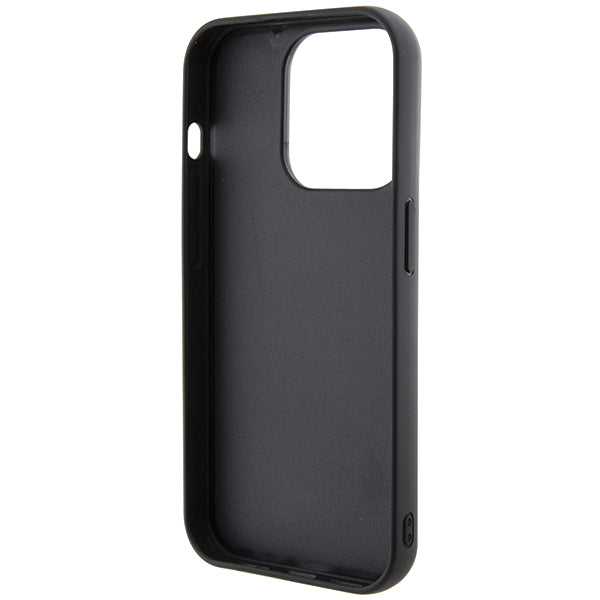 Funda MagSafe para Apple iPhone 14 Pro, Karl Lagerfeld, Saffiano Gripstand Karl & Choupette, Negra.