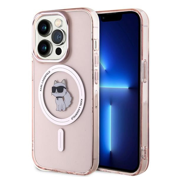 Funda MagSafe para Apple iPhone 14 Pro Max, Karl Lagerfeld, IML Choupette, Rosa.