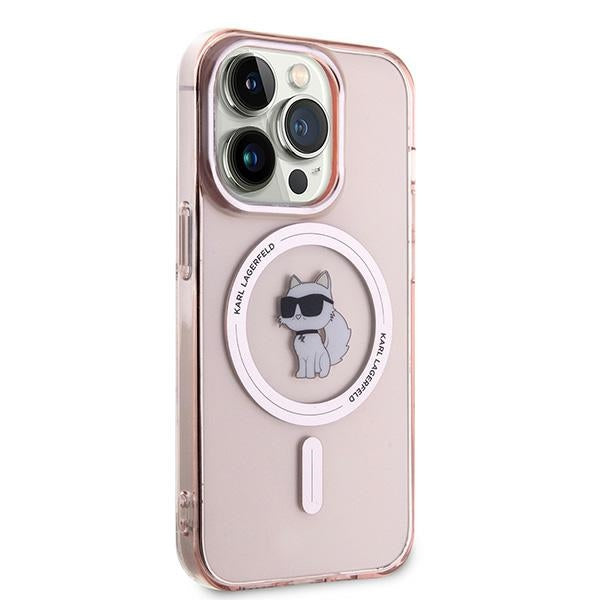 Funda MagSafe para Apple iPhone 14 Pro Max, Karl Lagerfeld, IML Choupette, Rosa.