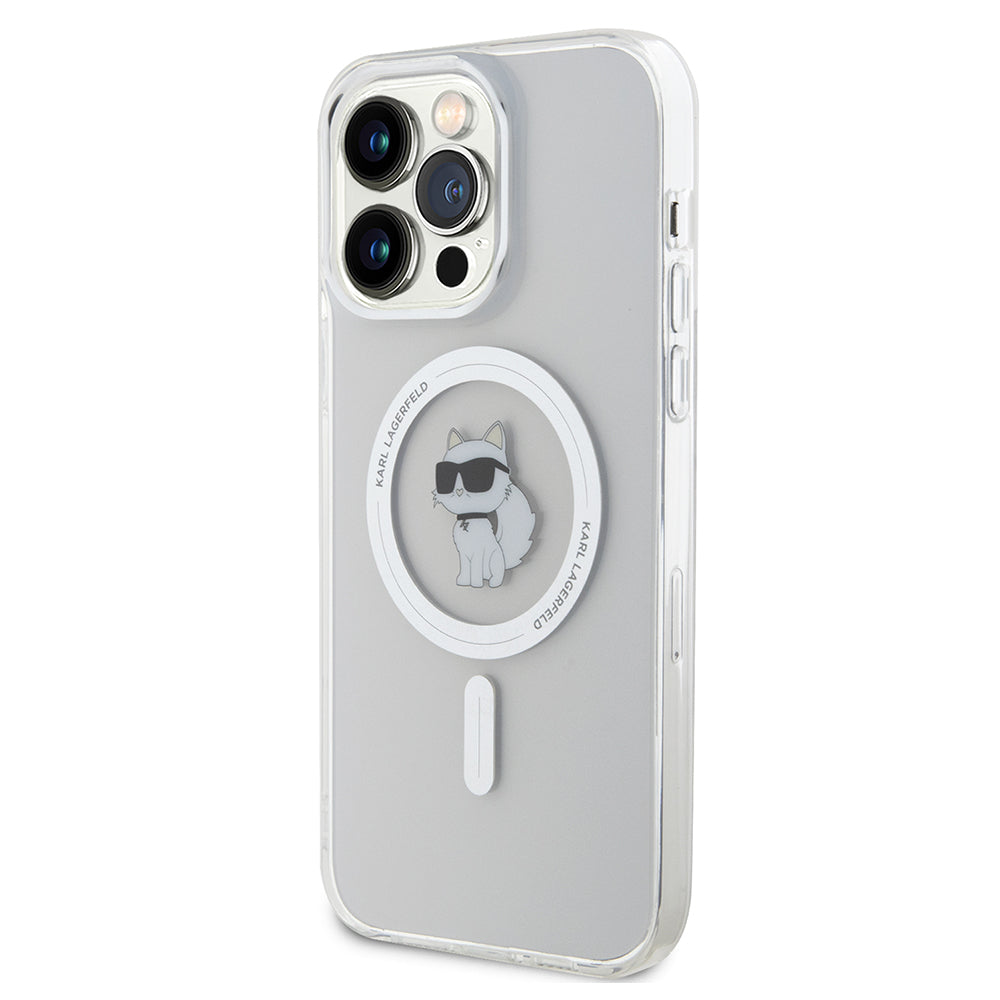Funda MagSafe para Apple iPhone 14 Pro Max, Karl Lagerfeld, IML Choupette, Transparente
