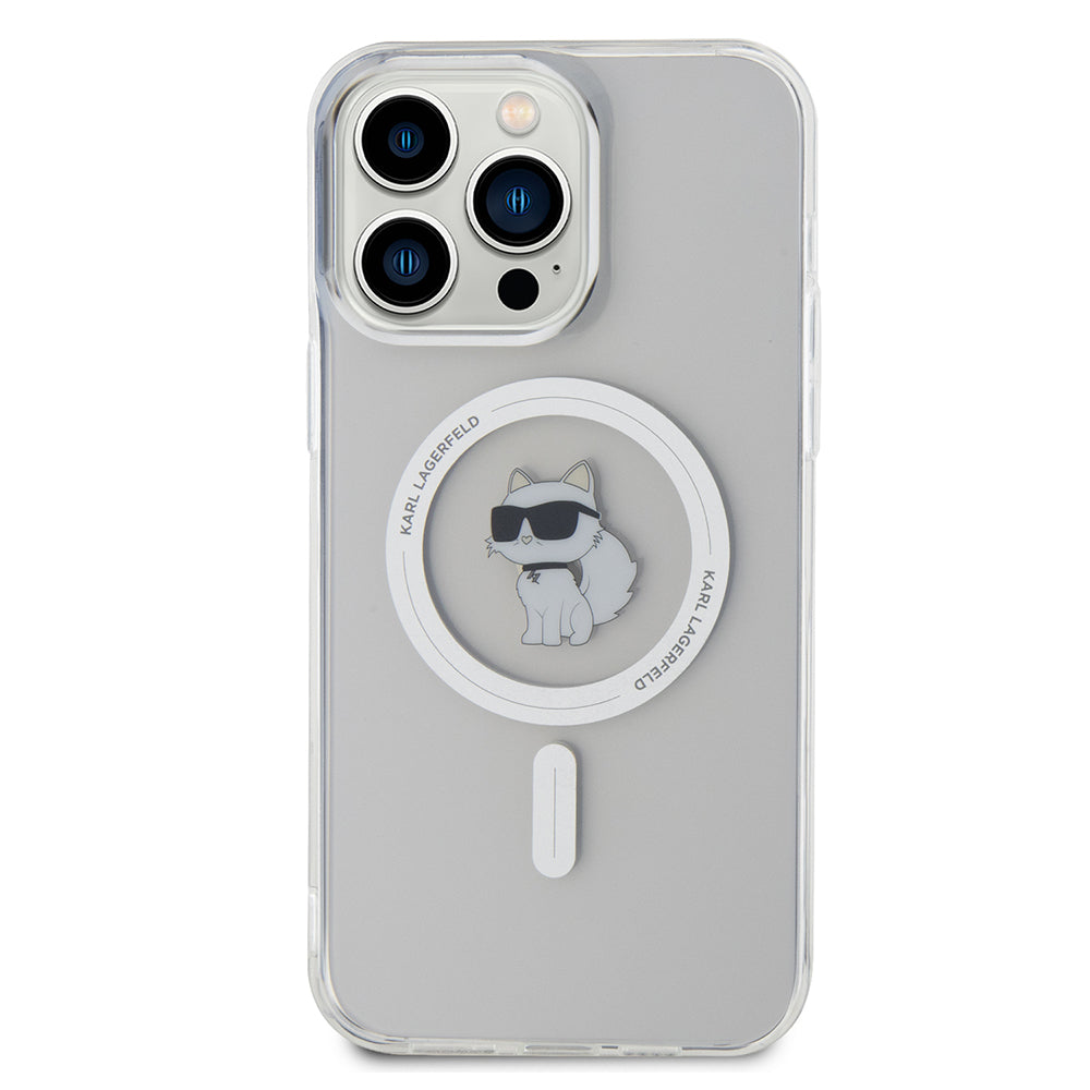 Funda MagSafe para Apple iPhone 14 Pro Max, Karl Lagerfeld, IML Choupette, Transparente