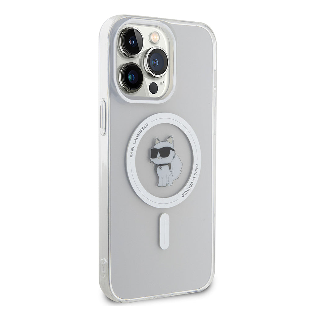 Funda MagSafe para Apple iPhone 14 Pro Max, Karl Lagerfeld, IML Choupette, Transparente