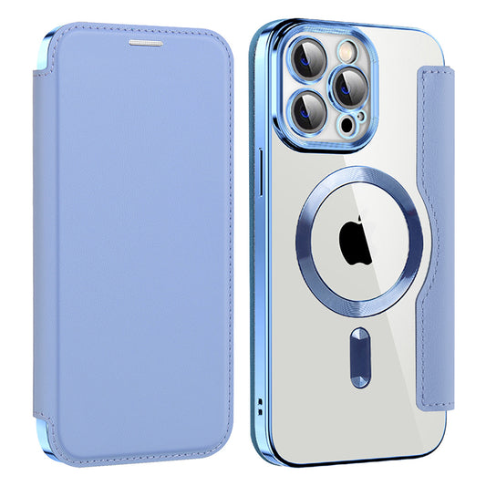 Funda MagSafe para Apple iPhone 14 Pro Max, Techsuit, SmartMag Book, Azul