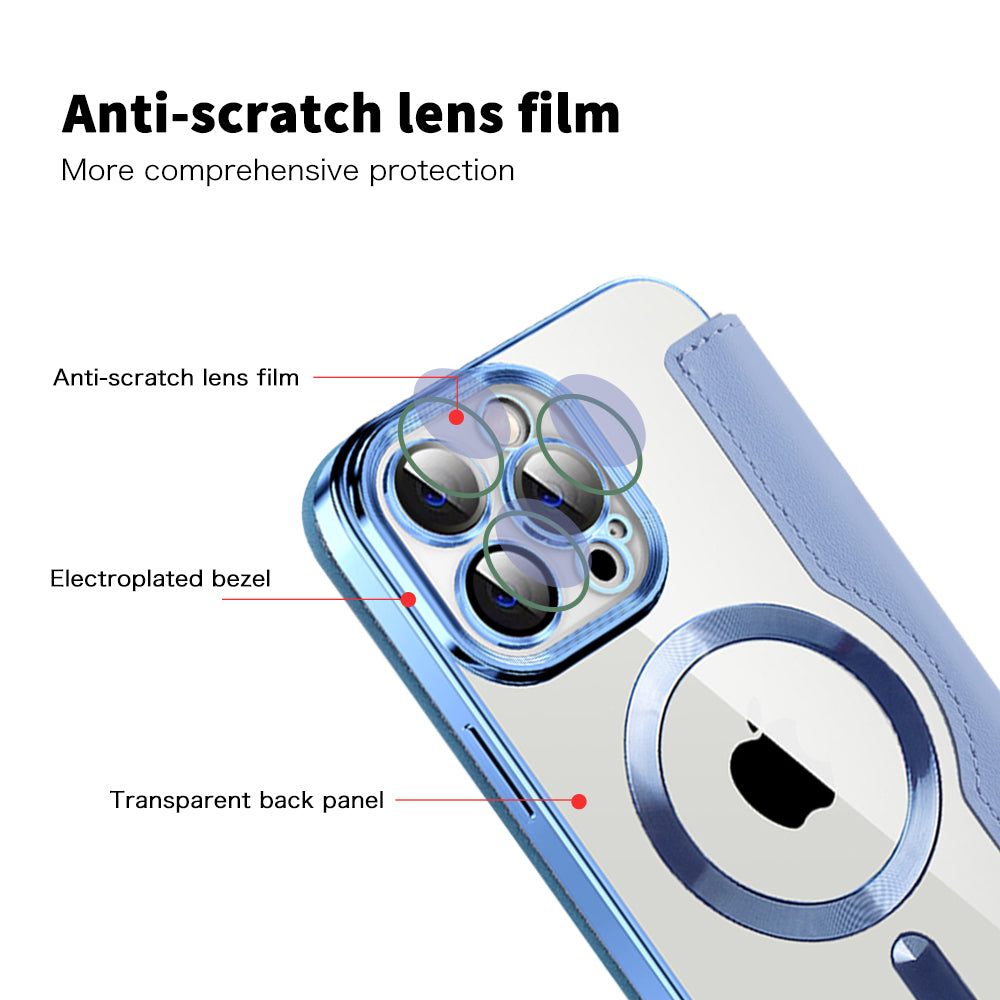 Funda MagSafe para Apple iPhone 14 Pro Max, Techsuit, SmartMag Book, Azul