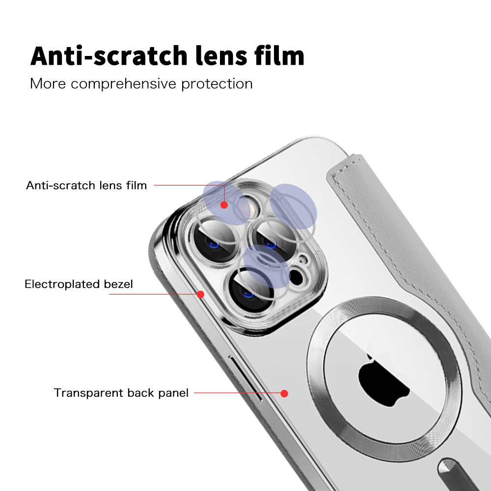 Funda MagSafe para Apple iPhone 14 Pro Max, Techsuit, SmartMag Book, Gris