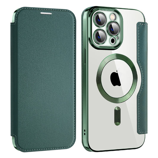 Funda MagSafe para Apple iPhone 14 Pro Max, Techsuit, SmartMag Book, Verde