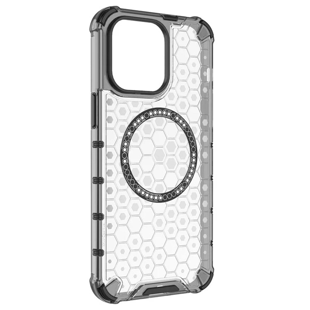 Funda MagSafe para Apple iPhone 14 Pro, Techsuit, HoneyComb Shield, Negra