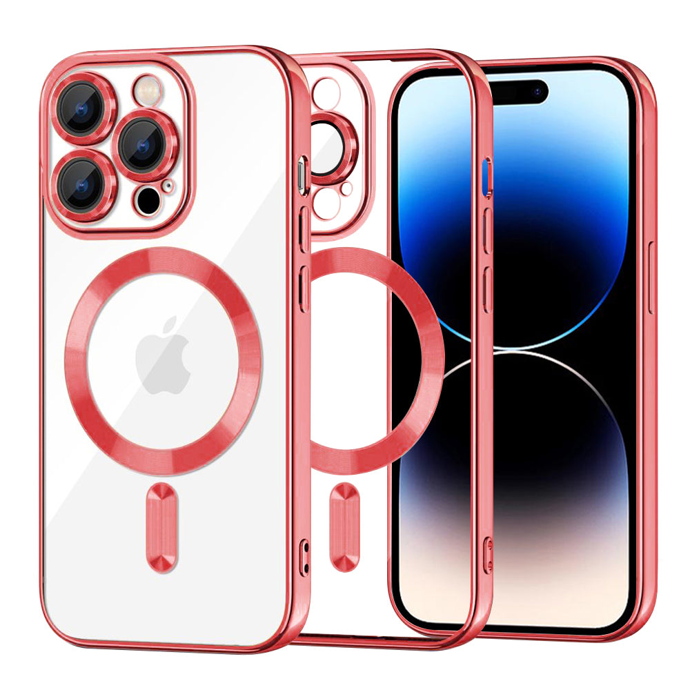Funda MagSafe para Apple iPhone 14 Pro, Techsuit, Luxury Crystal, Roja