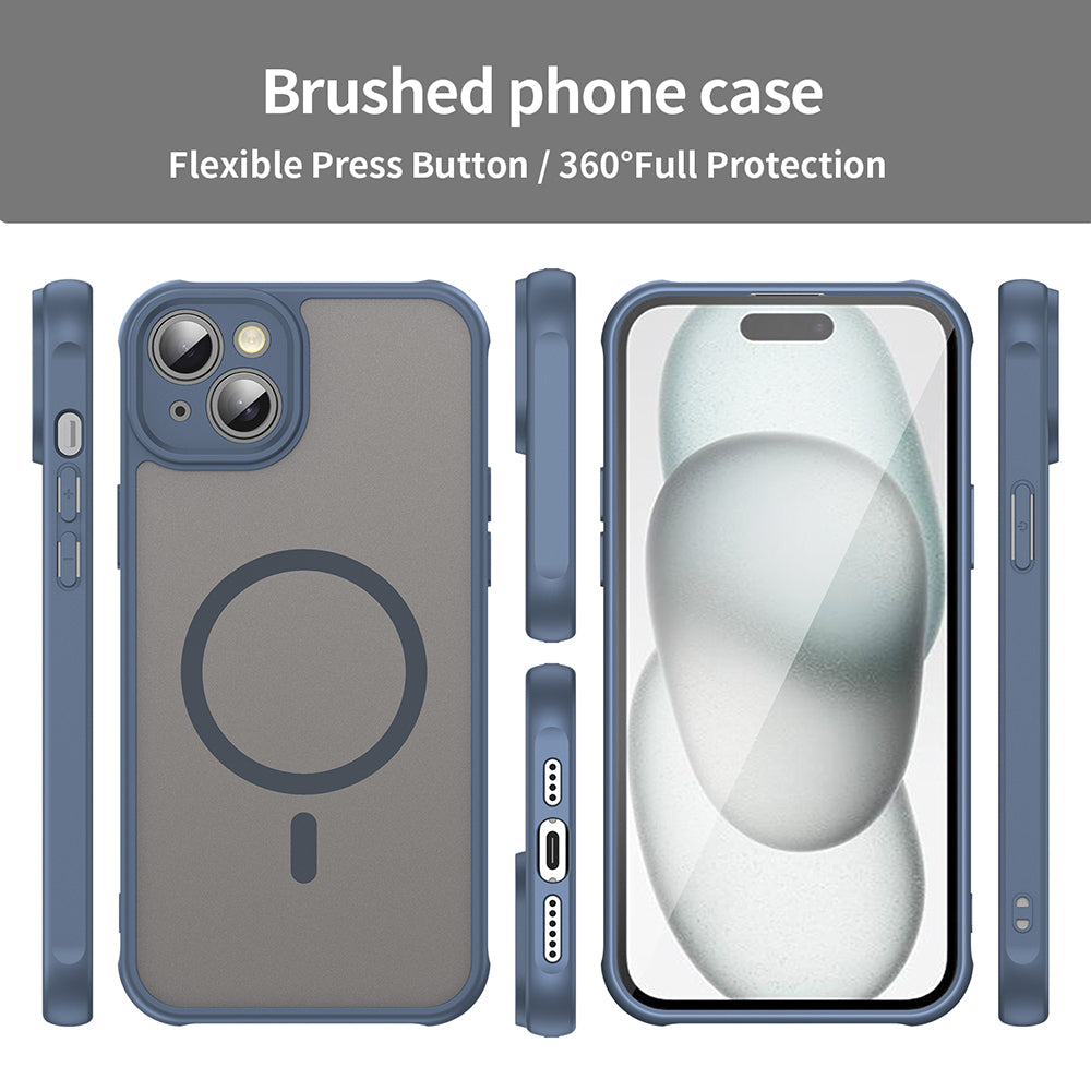 Funda MagSafe para Apple iPhone 14, Techsuit, HaloFrost II, Azul marino