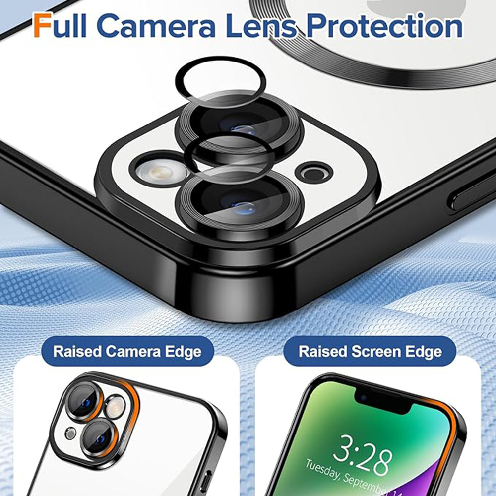 Funda MagSafe para Apple iPhone 14, Techsuit, Luxury Crystal, Negra