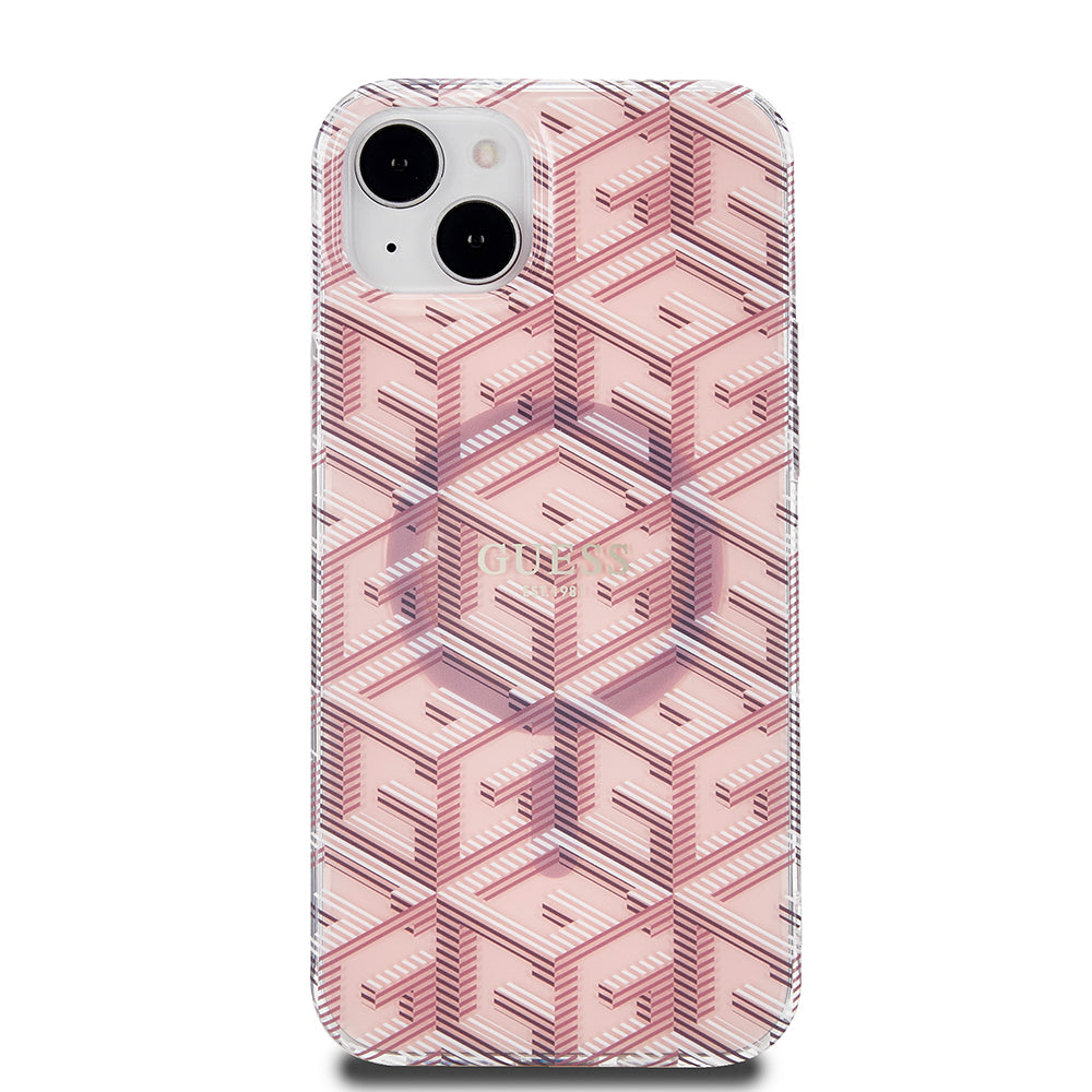 Funda MagSafe para Apple iPhone 15, Guess, IML Gcube, Rosa