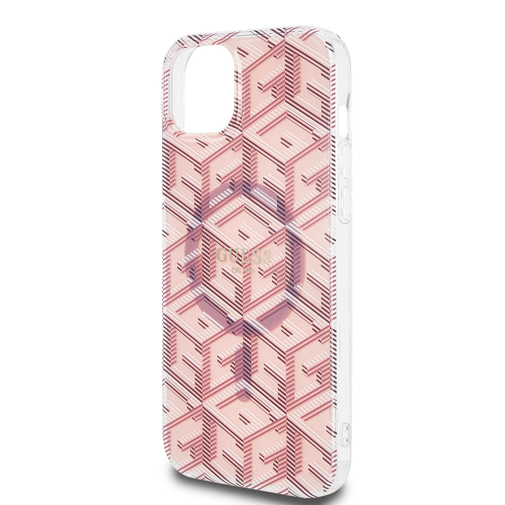 Funda MagSafe para Apple iPhone 15, Guess, IML Gcube, Rosa