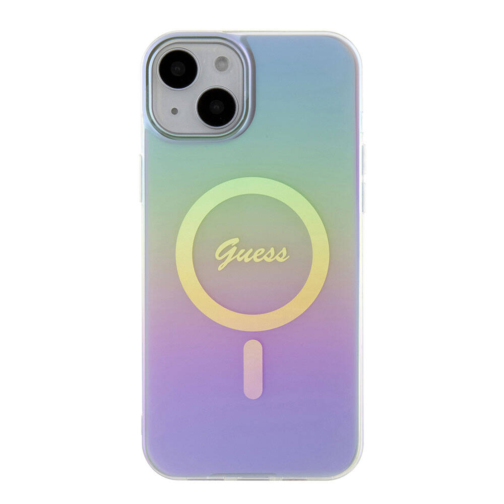 Funda MagSafe para Apple iPhone 15, Guess, IML Iridescente, Morado
