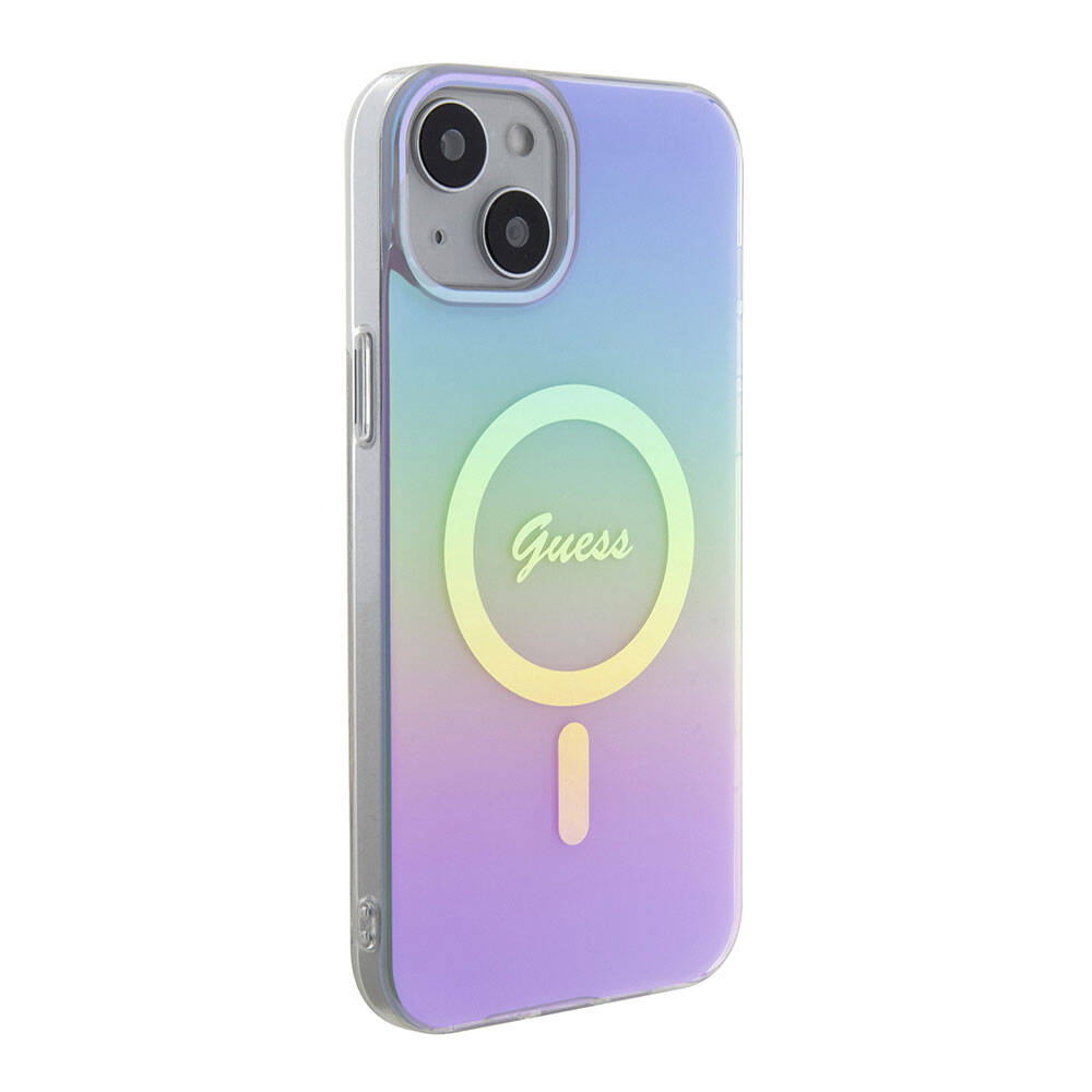 Funda MagSafe para Apple iPhone 15, Guess, IML Iridescente, Morado