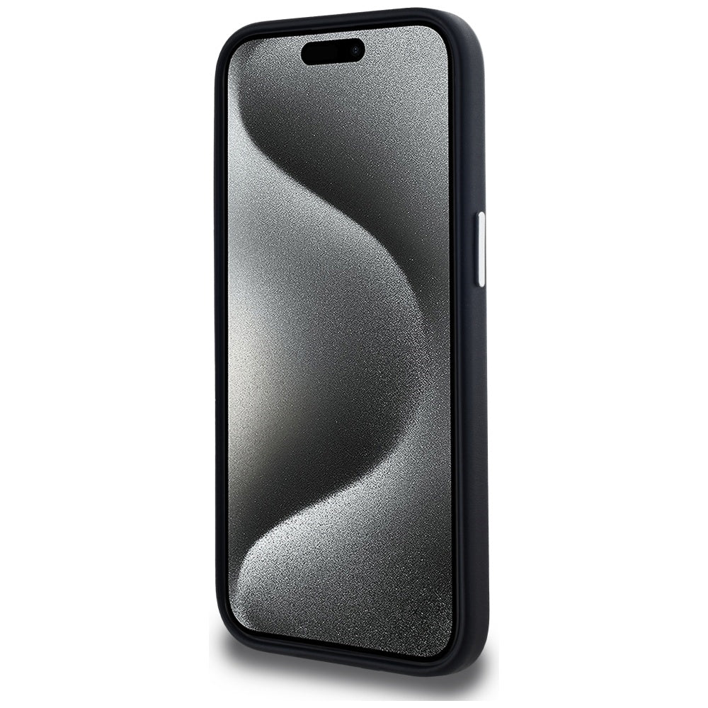 Funda MagSafe para Apple iPhone 15, Karl Lagerfeld, FW Metal Plate, Negra
