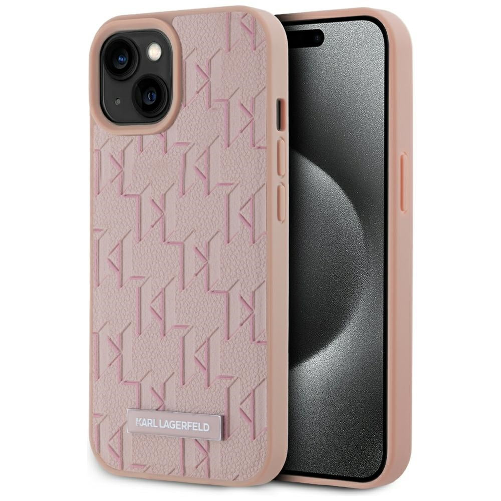 Funda MagSafe para Apple iPhone 15, Karl Lagerfeld, Hot Stamp, Rosa