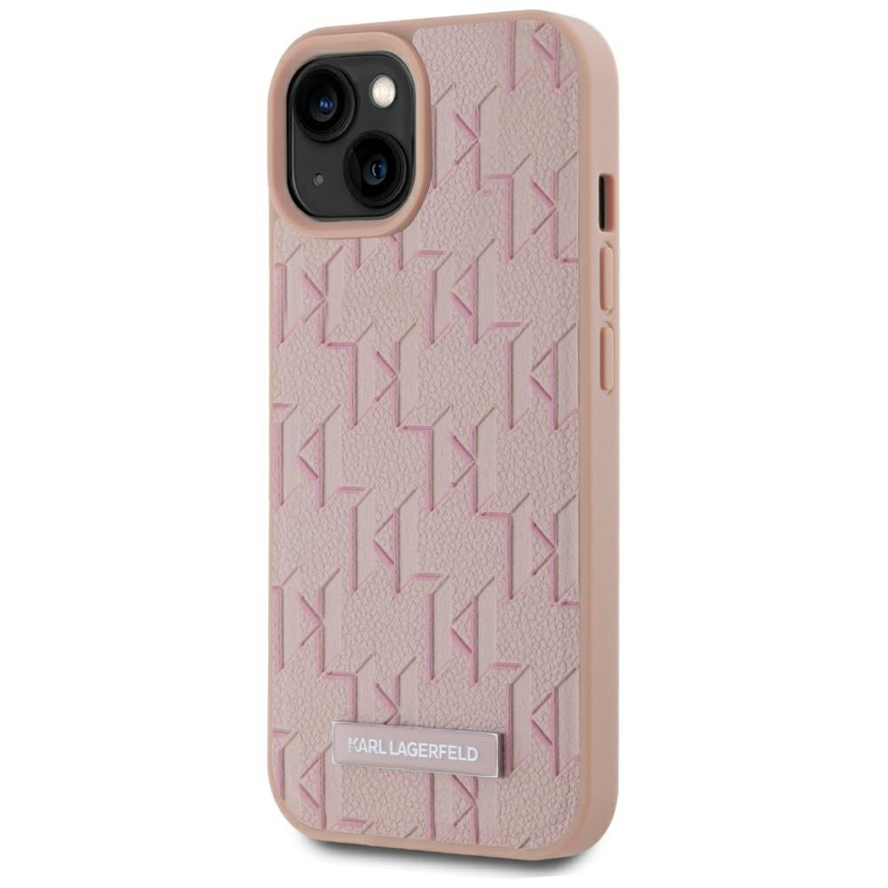 Funda MagSafe para Apple iPhone 15, Karl Lagerfeld, Hot Stamp, Rosa