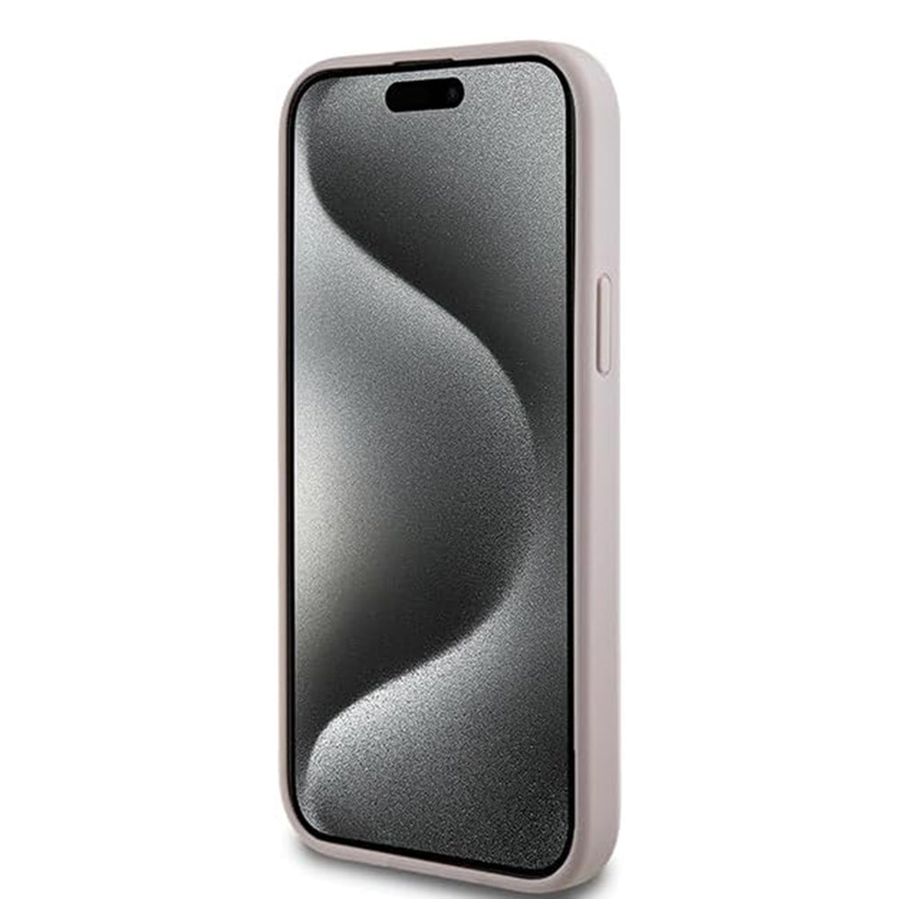 Funda MagSafe para Apple iPhone 15 Plus, Guess, Colección 4G, Rosa.