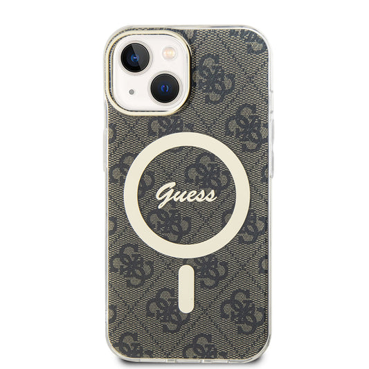 Funda MagSafe para Apple iPhone 15 Plus, Guess, IML 4G, Marrón