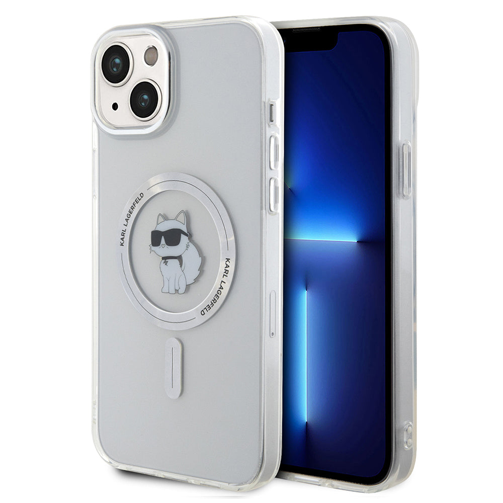 Funda MagSafe para Apple iPhone 15 Plus / 14 Plus, Karl Lagerfeld, IML Choupette, Transparente