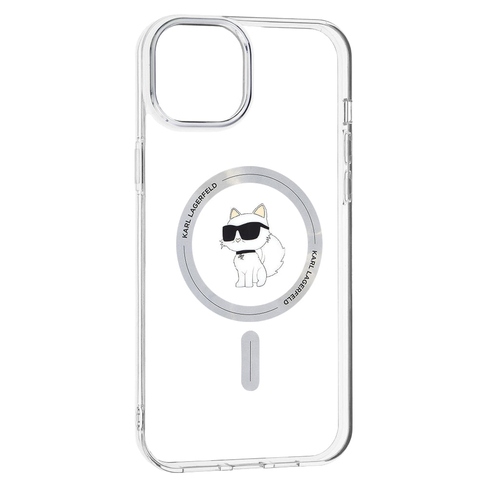 Funda MagSafe para Apple iPhone 15 Plus / 14 Plus, Karl Lagerfeld, IML Choupette, Transparente