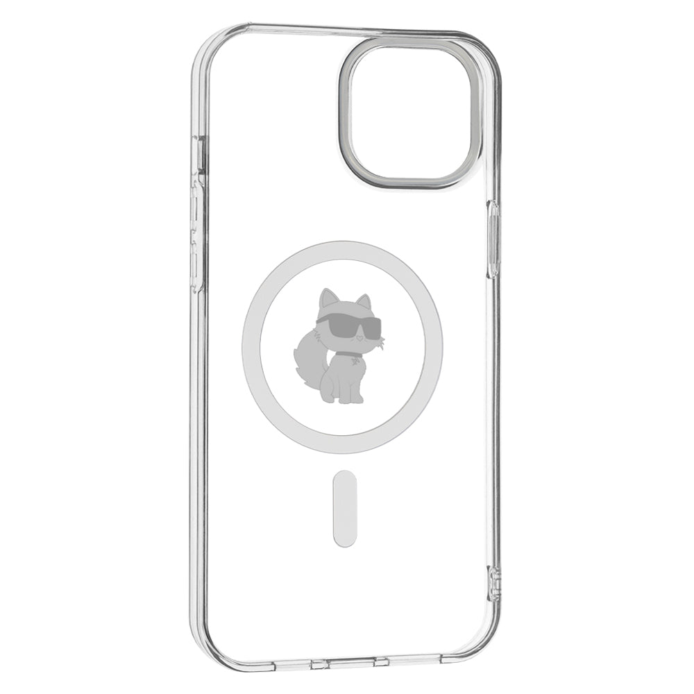 Funda MagSafe para Apple iPhone 15 Plus / 14 Plus, Karl Lagerfeld, IML Choupette, Transparente