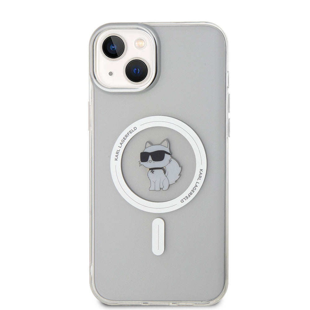 Funda MagSafe para Apple iPhone 15 Plus / 14 Plus, Karl Lagerfeld, IML Choupette, Transparente