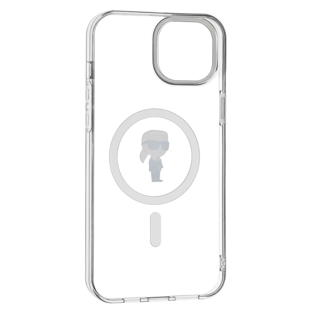 Funda MagSafe para Apple iPhone 15 Plus, Karl Lagerfeld, IML Ikonik Karl, Transparente