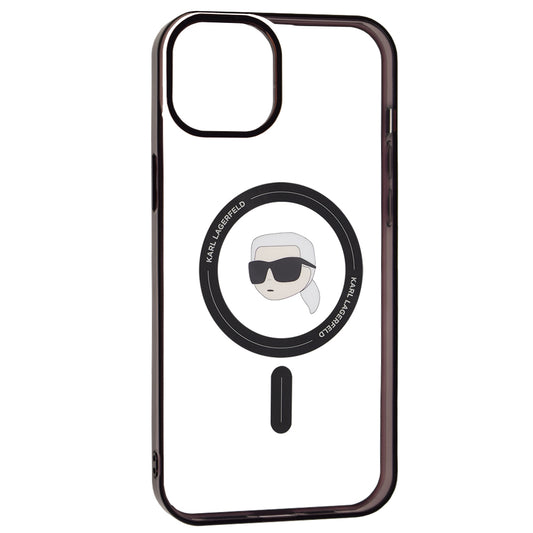 Funda MagSafe para Apple iPhone 15 Plus, Karl Lagerfeld, IML Karl's Head, Transparente