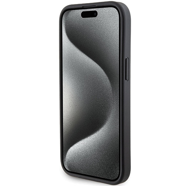 Funda MagSafe para Apple iPhone 15 Plus, Karl Lagerfeld, Saffiano Gripstand Choupette, Negra