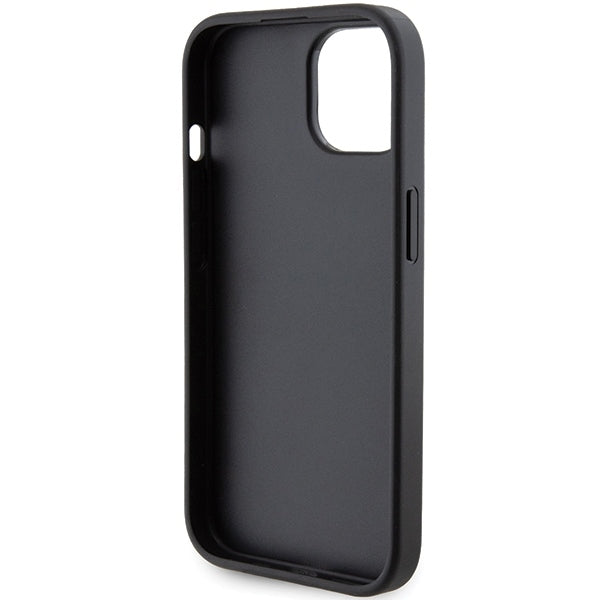 Funda MagSafe para Apple iPhone 15 Plus, Karl Lagerfeld, Saffiano Gripstand Choupette, Negra