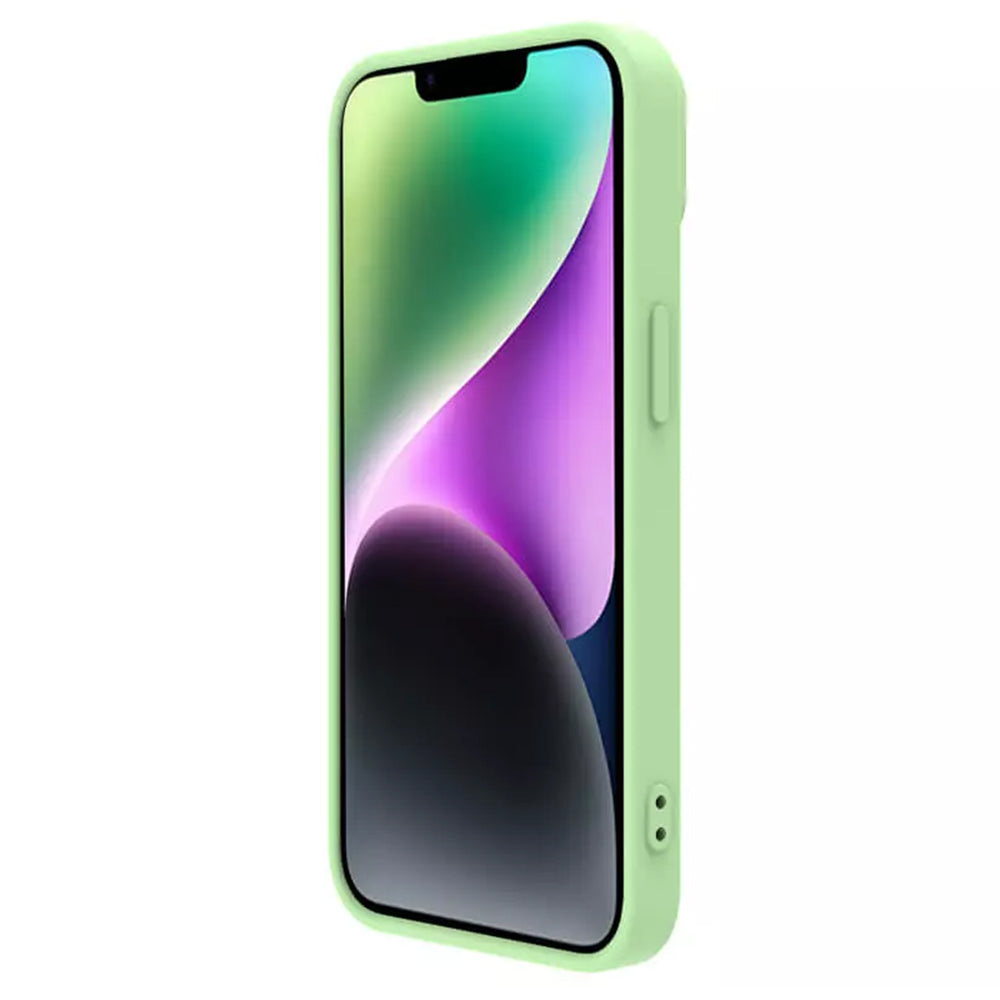 Funda MagSafe para Apple iPhone 15 Plus, Nillkin, CamShield Silky, Verde Claro