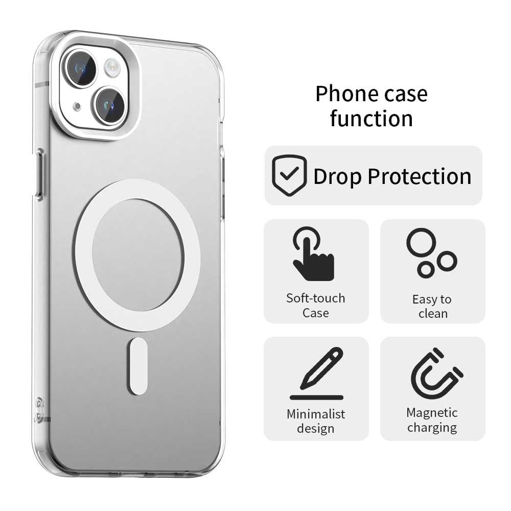Funda MagSafe para Apple iPhone 15 Plus, Techsuit, CandyCase, Blanca