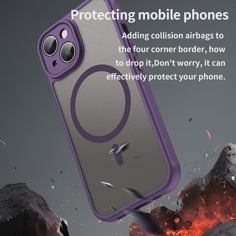 Funda MagSafe para Apple iPhone 15 Plus, Techsuit, HaloFrost II, Morado