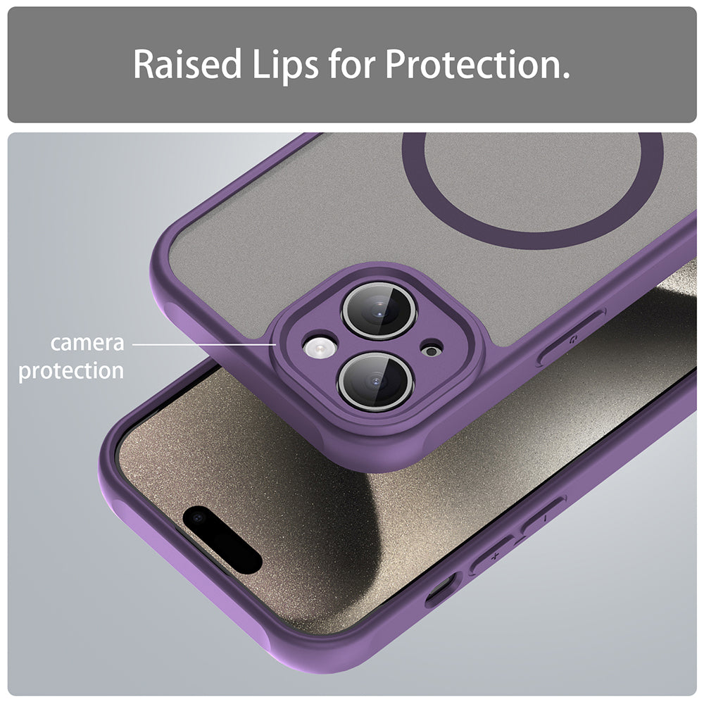 Funda MagSafe para Apple iPhone 15 Plus, Techsuit, HaloFrost II, Morado