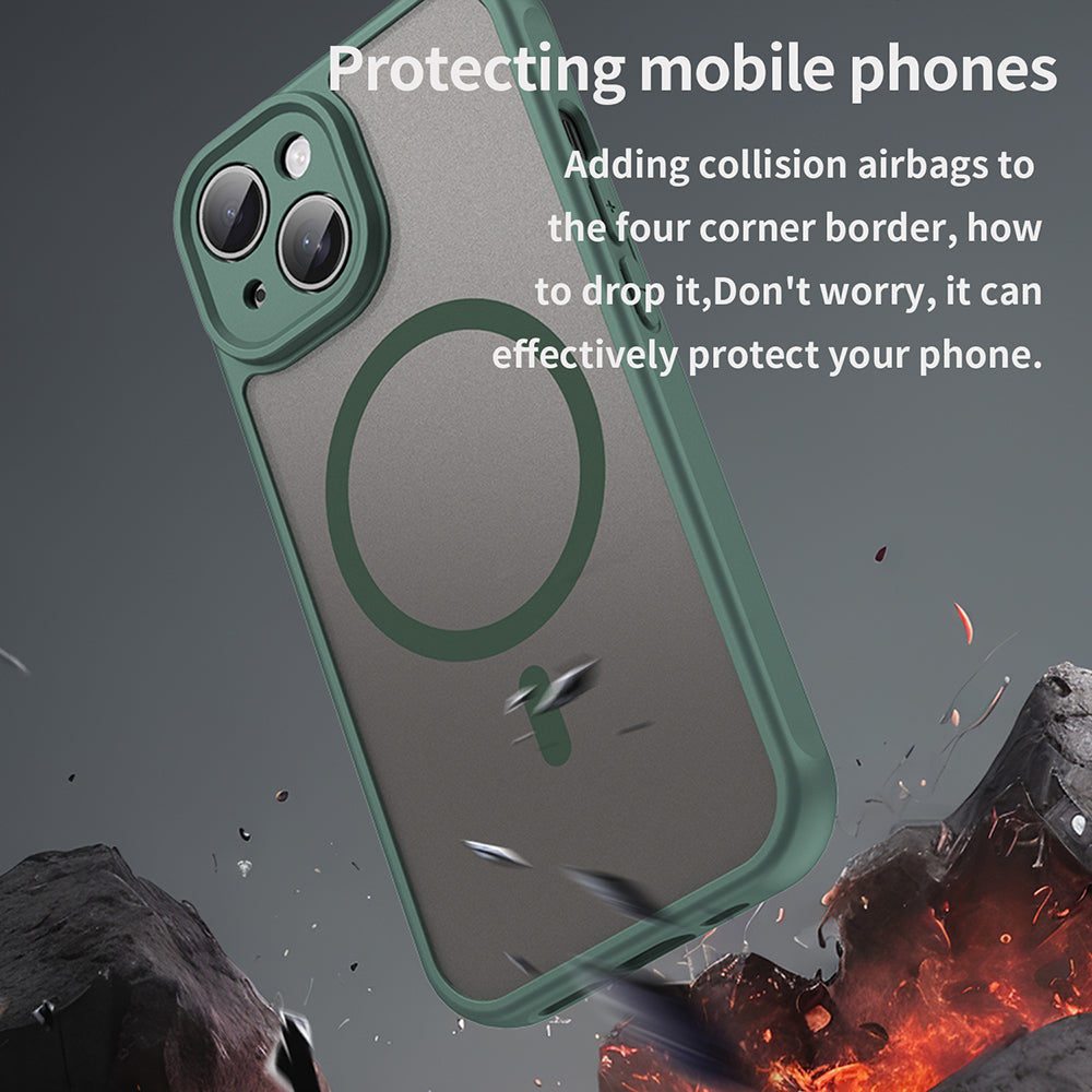 Funda MagSafe para Apple iPhone 15 Plus, Techsuit, HaloFrost II, Verde