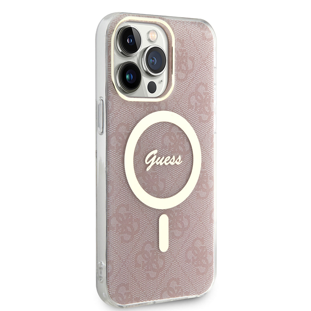 Funda MagSafe para Apple iPhone 15 Pro, Guess, IML 4G, Rosa