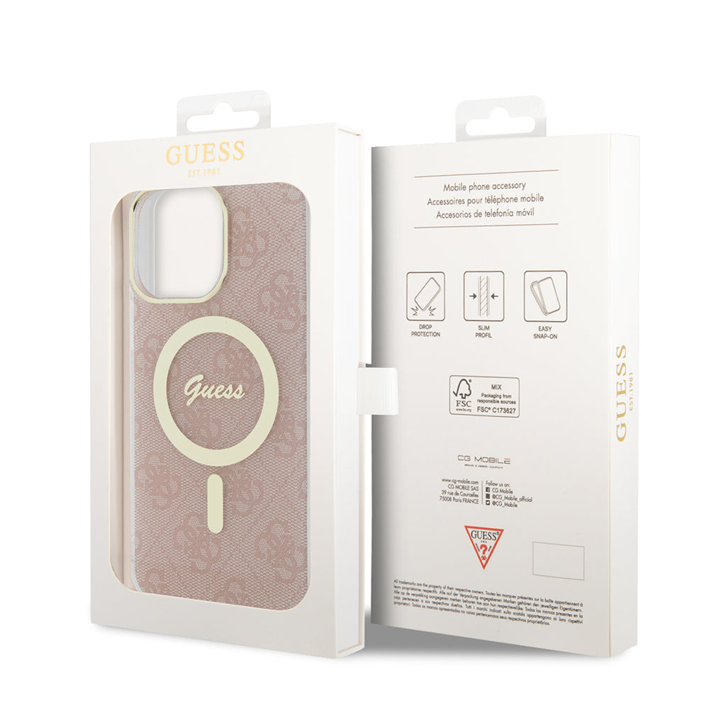 Funda MagSafe para Apple iPhone 15 Pro, Guess, IML 4G, Rosa