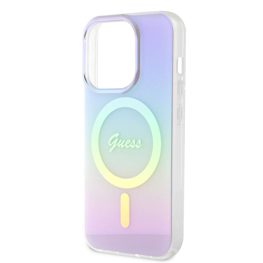 Funda MagSafe para Apple iPhone 15 Pro, Guess, IML Iridescente, Morado