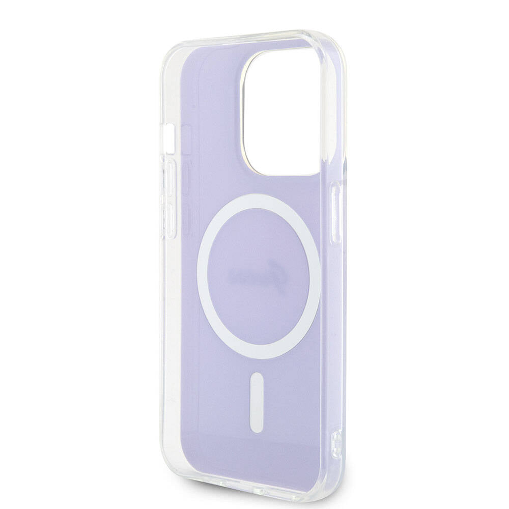 Funda MagSafe para Apple iPhone 15 Pro, Guess, IML Iridescente, Morado