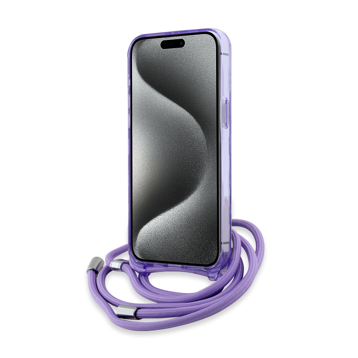 Funda MagSafe para Apple iPhone 15 Pro, Karl Lagerfeld, IML Crossbody Monogram Karl & Choupette's Heads, Morado