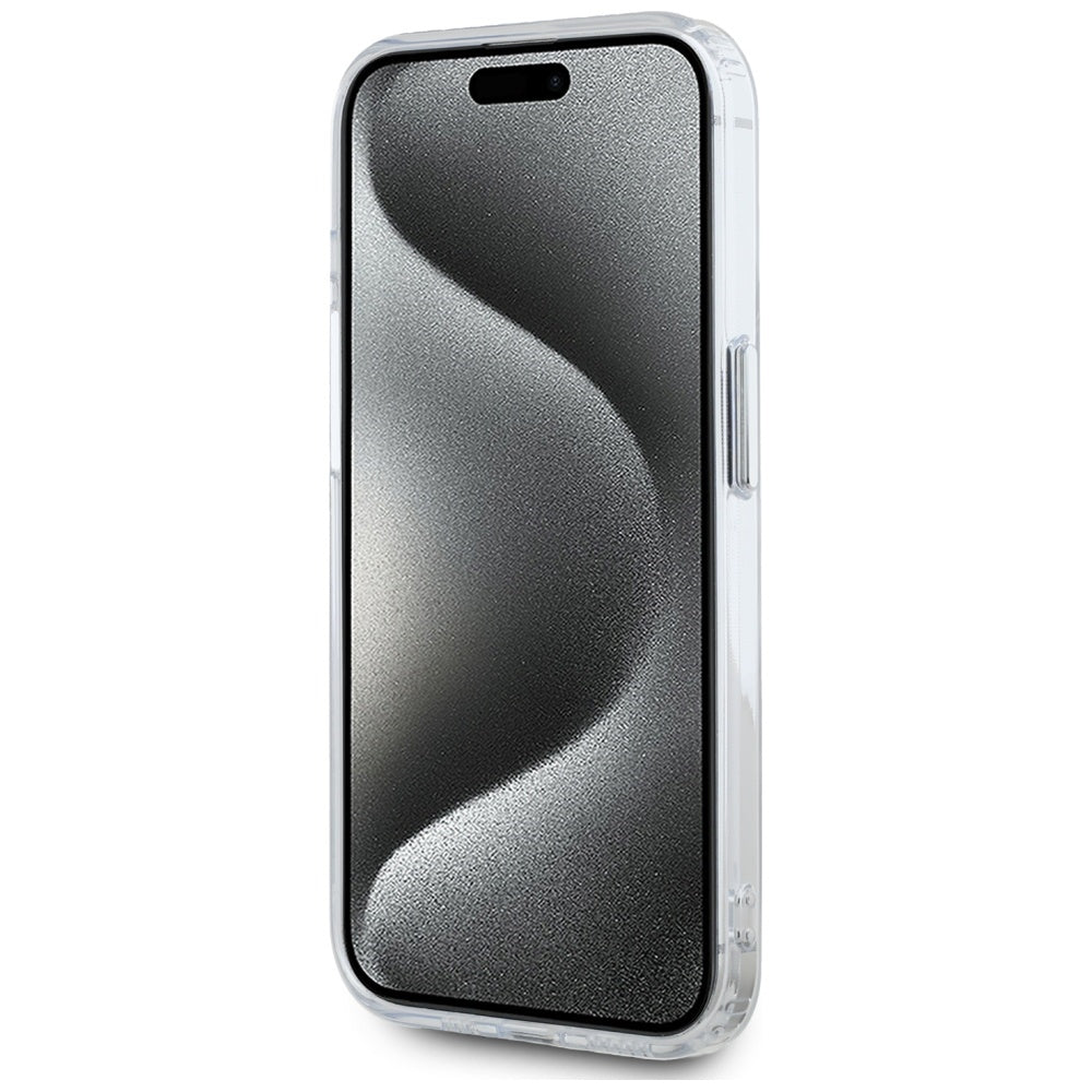 Funda MagSafe para Apple iPhone 15 Pro, Karl Lagerfeld, IML Metal Karl's Head, Blanca
